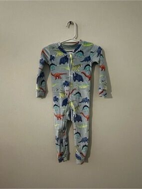 Mick and Mack LTD 18 MonLight Blue Dinosaur Print Kids' Footed One-Piece Pajamas